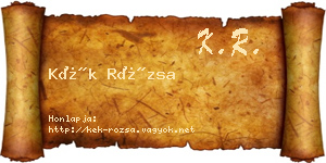Kék Rózsa névjegykártya