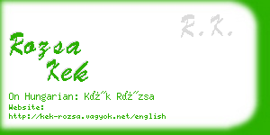 rozsa kek business card